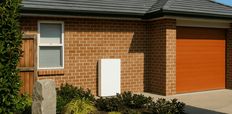 Illustration of home energy storage with solar batteries, representing battery rebate benefits in Australia.