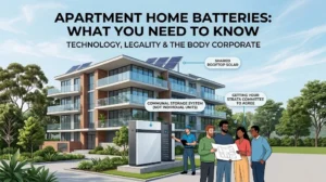 Home batteries for apartments — shared battery storage unit installed in an apartment building